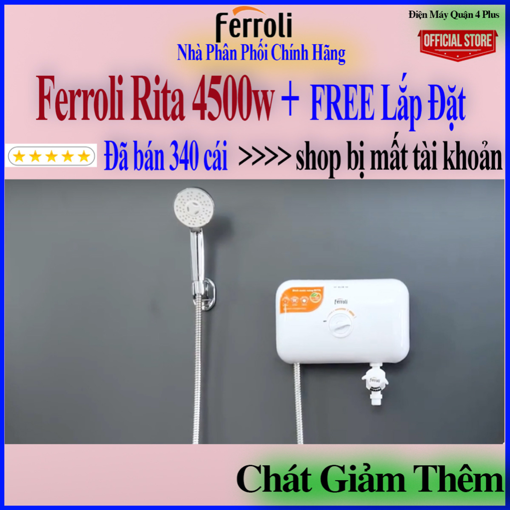 Máy nước nóng trực tiếp Ferroli Rita Te / RITA FS-4.5TE - Ferroli RITA FS-4.5 TE - Ferroli RITA FS TE- Hàng chính hãng