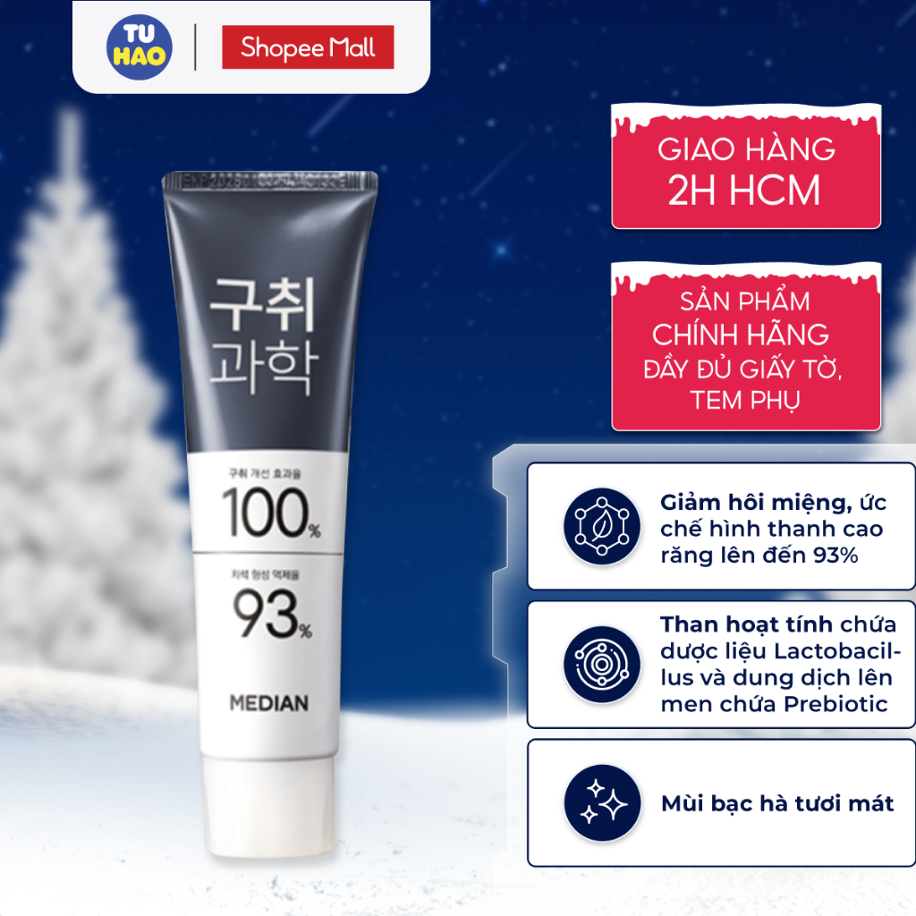 Kem Đánh Răng Median Dental IQ 93% Toothpaste trắng răng, loại mùi hôi 120g - Từ Hảo