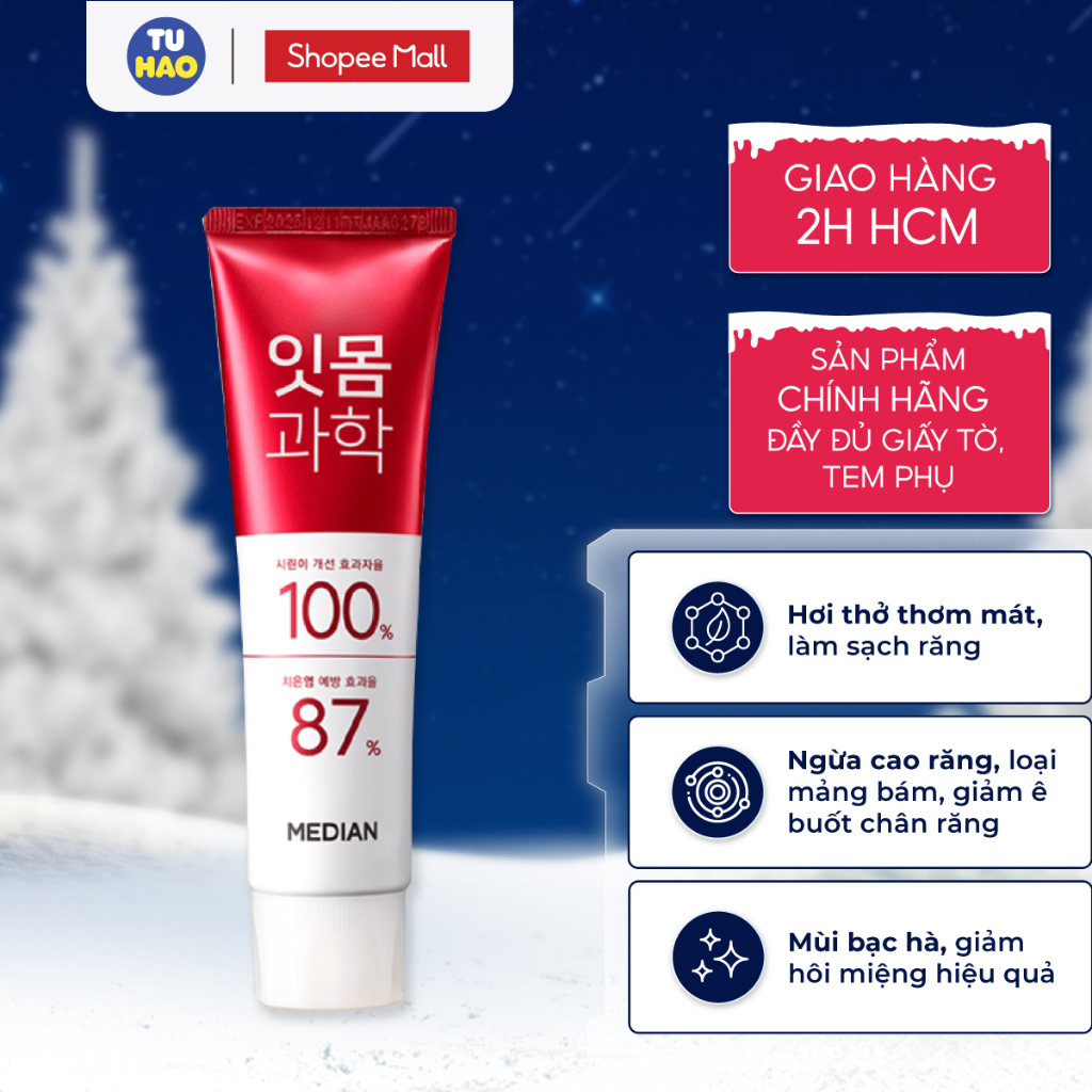 Kem Đánh Răng Median Dental IQ 93% Toothpaste trắng răng, loại mùi hôi 120g - Từ Hảo