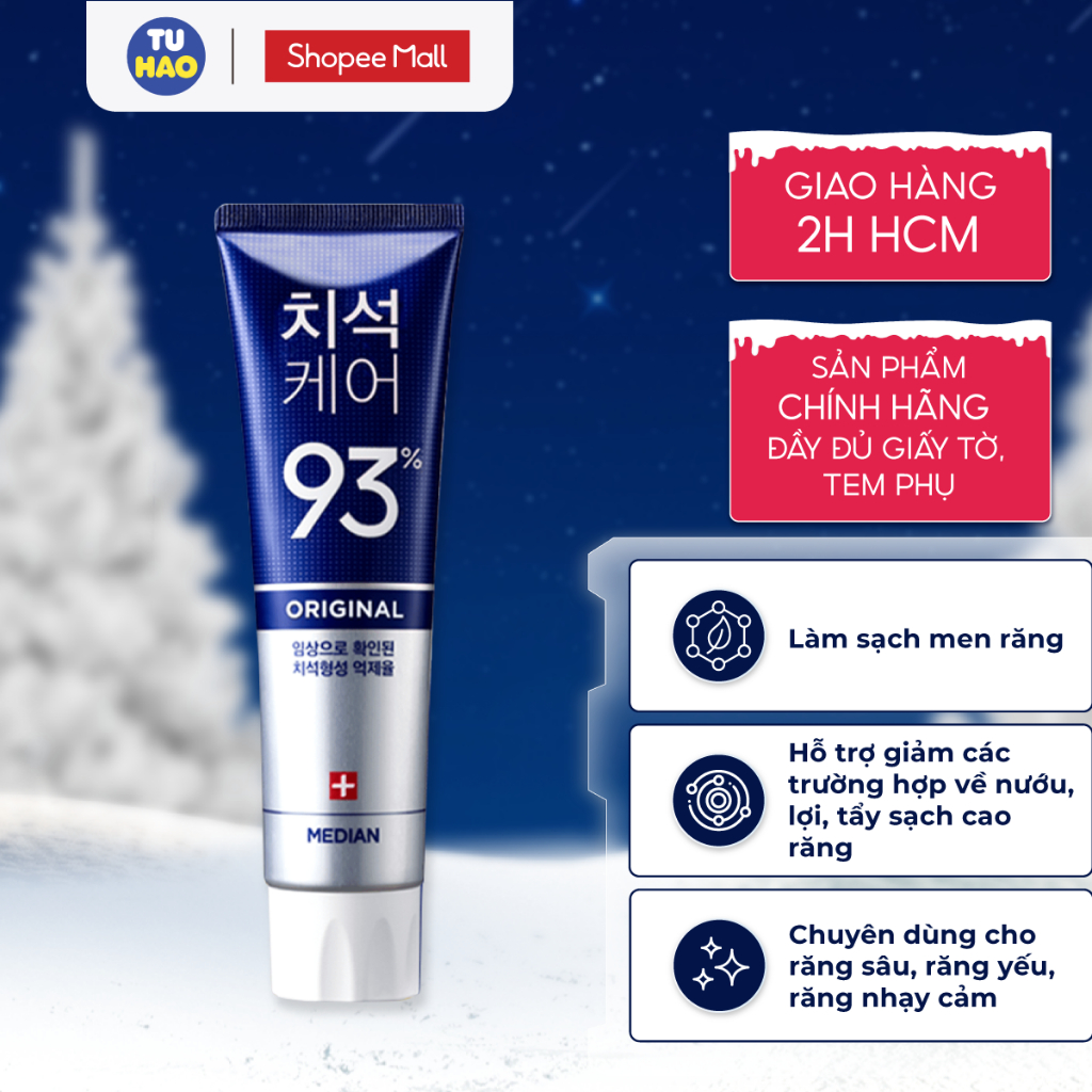 Kem Đánh Răng Median Dental IQ 93% Toothpaste trắng răng, loại mùi hôi 120g - Từ Hảo