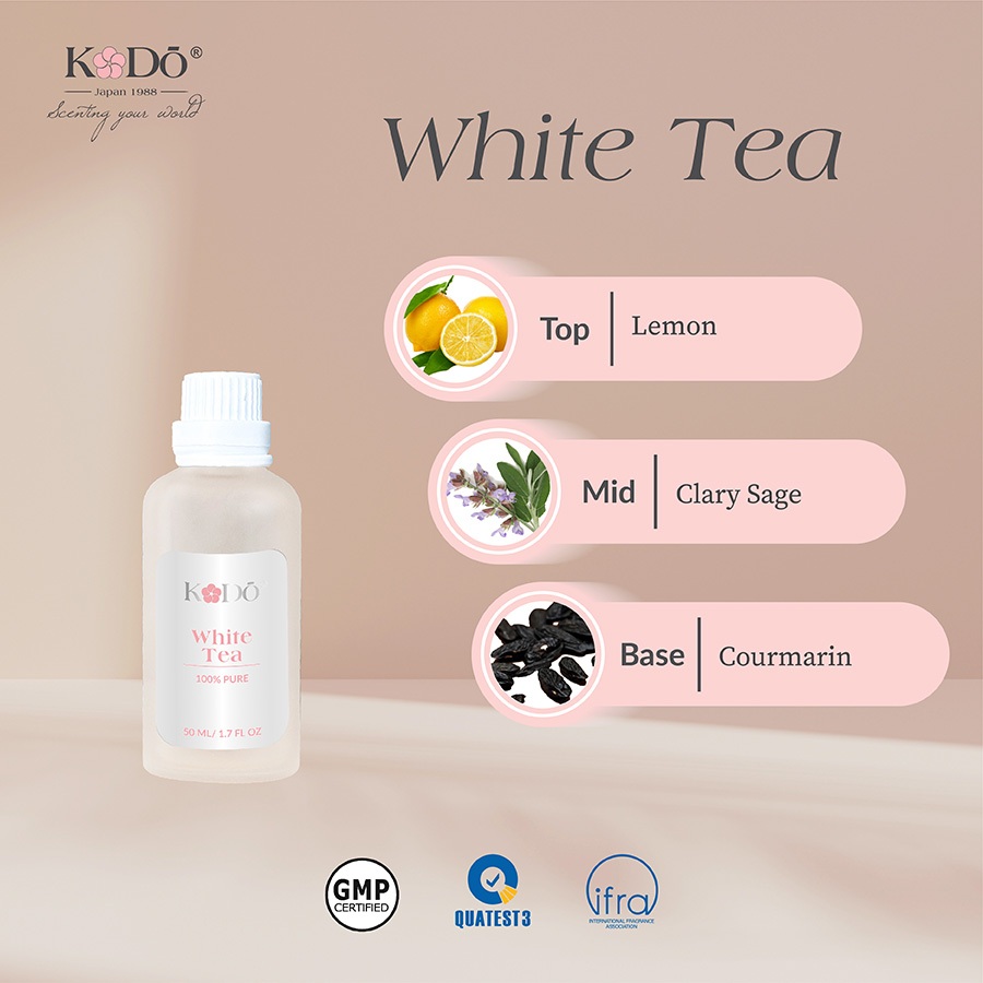 KODO - White Tea - Hương Trà Trắng - Tinh Dầu Nước Hoa Nguyên Chất - Classic - 10ml/50ml/100ml QUATEST3 tested