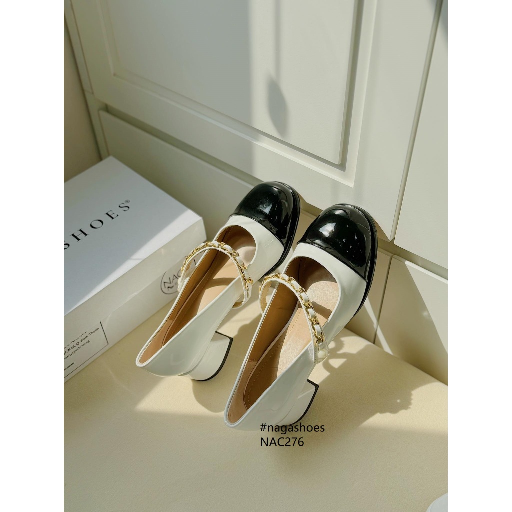 CAO GÓT MARY JANE NAGASHOES QUAI NGANG PHỐI XÍCH 5.5P NAC276