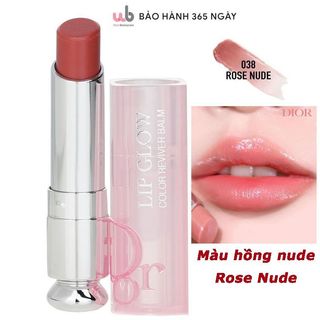  Son dưỡng Dior 038,Lỗi nhẹ,màu hồng nude Rose Nude,Full Box Túi + Hộp,Son lên màu thuần khiết,trong trẻo.Tặng kèm quà. 