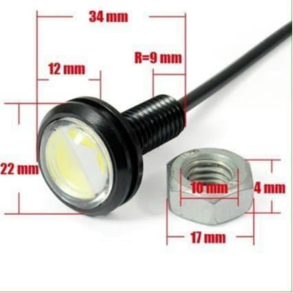 Đèn chớp mắt mèo 2 chế độ. Chớp bi cúc áo trang trí ô tô, xe máy điện 12/24v