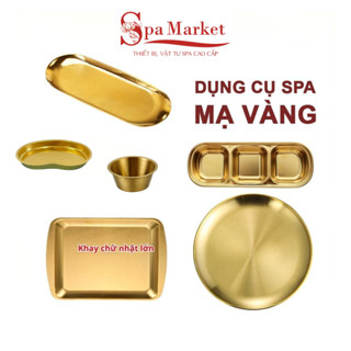 Khay inox đựng dụng cụ y tế khay mạ đồng vàng sang trọng dụng cụ spa cao cấp