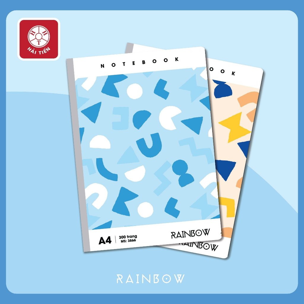 HẢI TIẾN Sổ may gáy bìa bồi A4 Rainbow (200, 300, 400 trang)