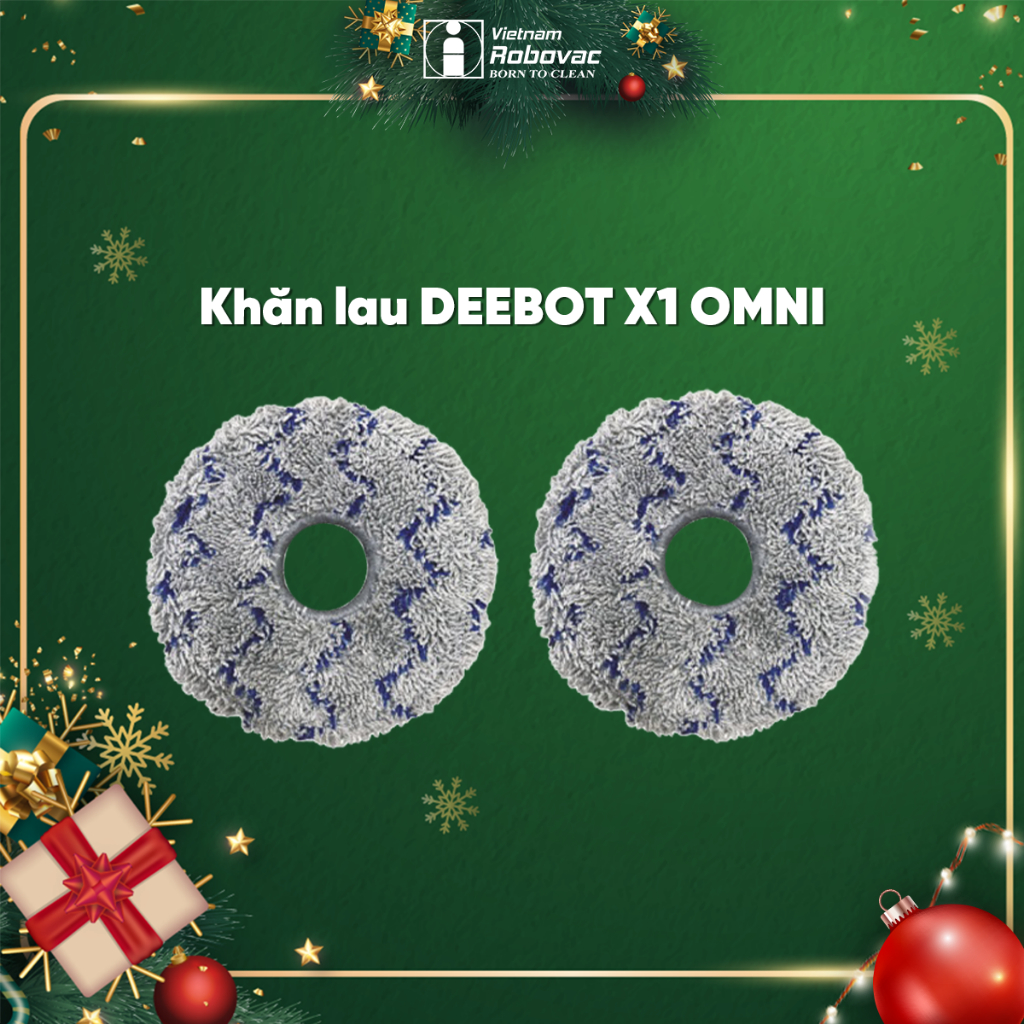 Cặp khăn lau dành cho robot hút bụi lau nhà Ecovacs Deebot X1 Omni/ X1 Turbo (1 cặp)_Hàng nội địa chính hãng