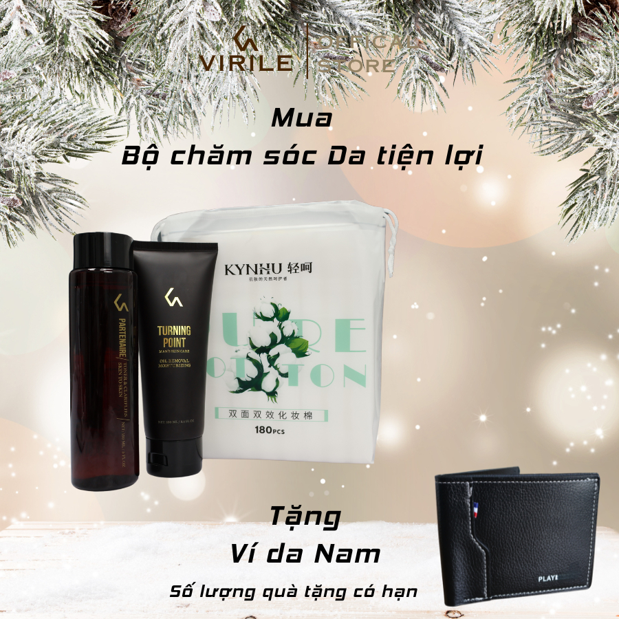 Bộ sữa rửa mặt và nước cân bằng da Nước hoa hồng virile - tặng ví da from châu âu tiết kiệm thêm 5%