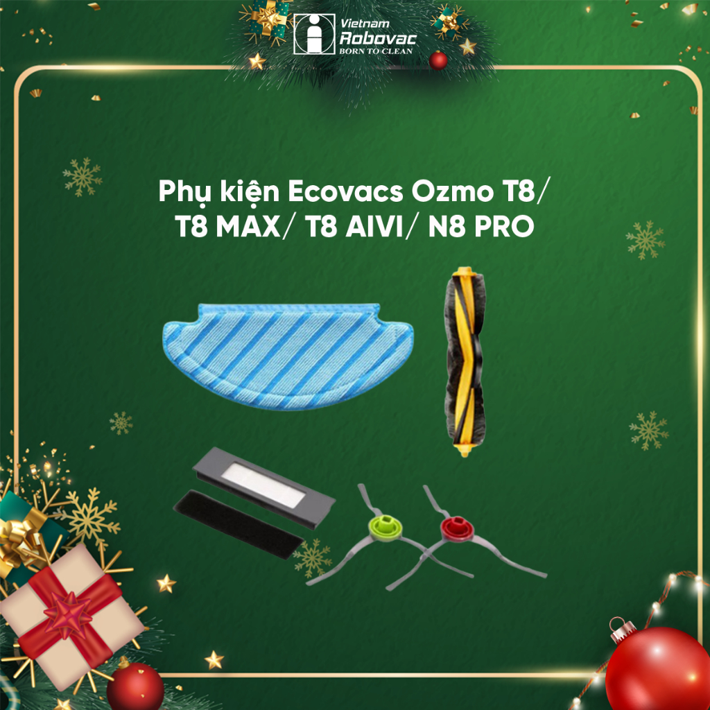 Phụ kiện thay thế robot hút bụi Ecovacs ozmo T8 / T8 MAX / T8 AIVI / N8 PRO - Hàng Qte chính hãng