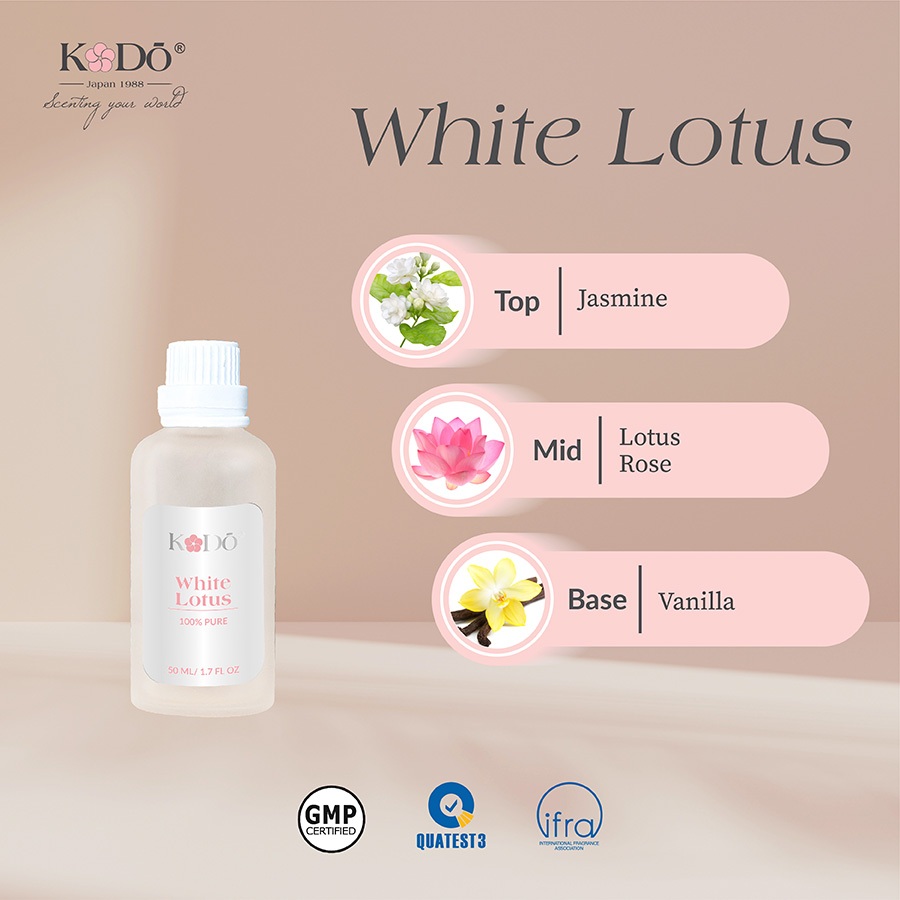 KODO - White Lotus - Hương Sen Trắng - Tinh Dầu Nước Hoa Nguyên Chất - Classic - 10ml/50ml/100ml QUATEST3 tested