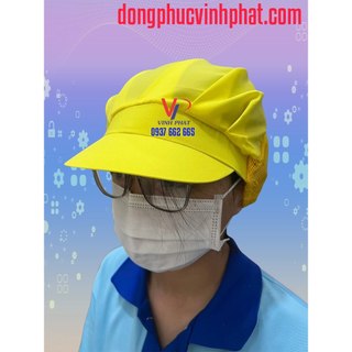 Nón vải lưới trùm tóc công nhân sản xuất màu vàng - mũ lưới ngắn bảo hộ tóc vàng mẫu đẹp - hình thật