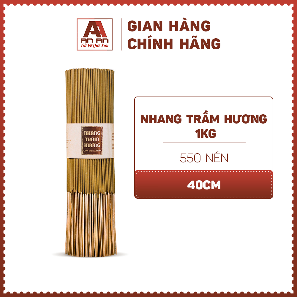 Nhang Trầm Hương 1kg An An Loại Cao Cấp Dài 38cm tiết kiệm hơn, mùi thơm dịu nhẹ.