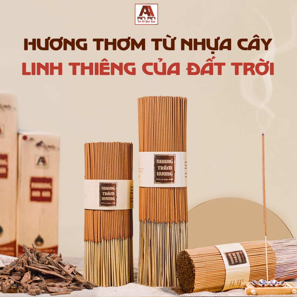 Nhang Trầm Hương 1kg An An Loại Cao Cấp Dài 38cm tiết kiệm hơn, mùi thơm dịu nhẹ.