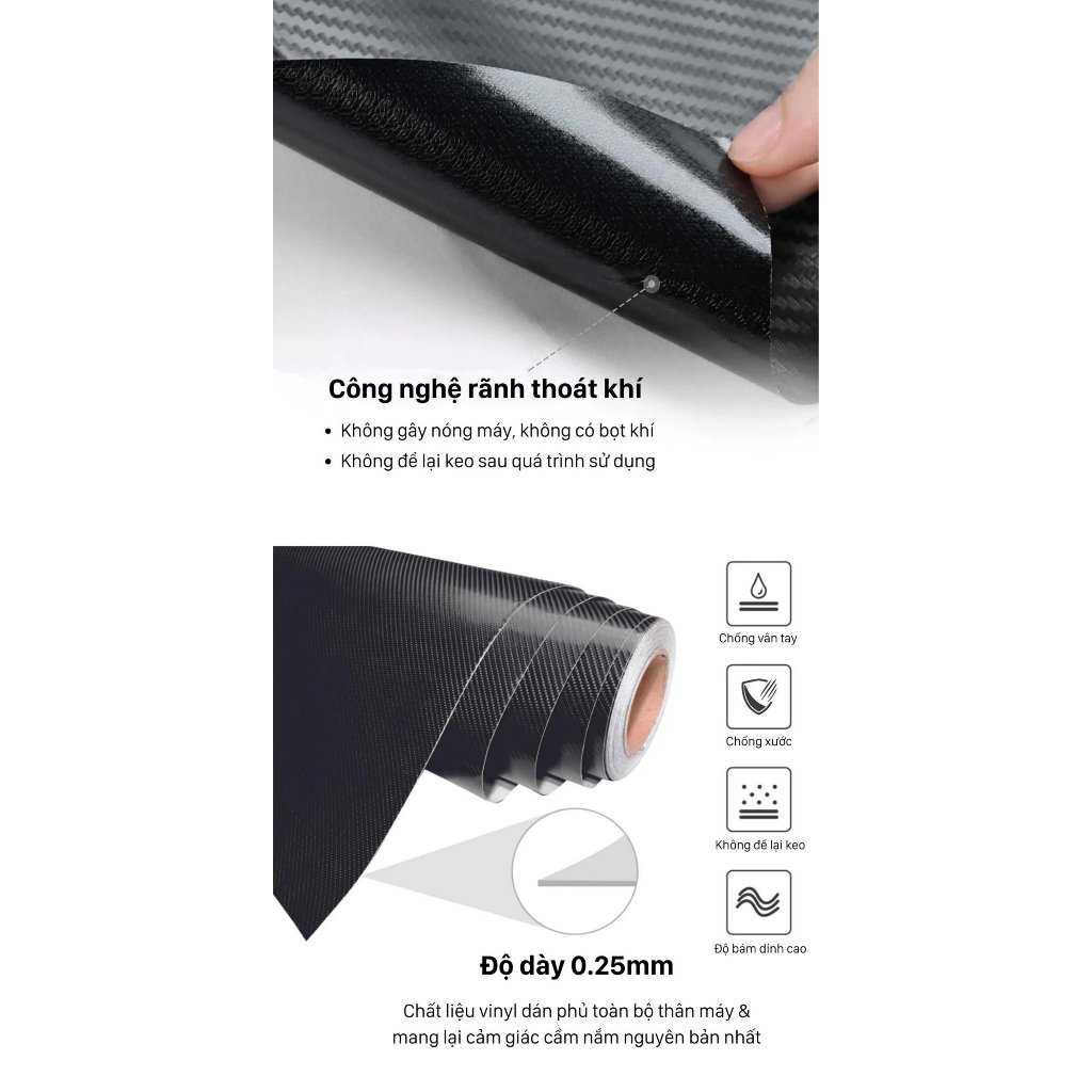 Skin Nhôm Đen Xước Aluminum cho tất cả các dòng Laptop .