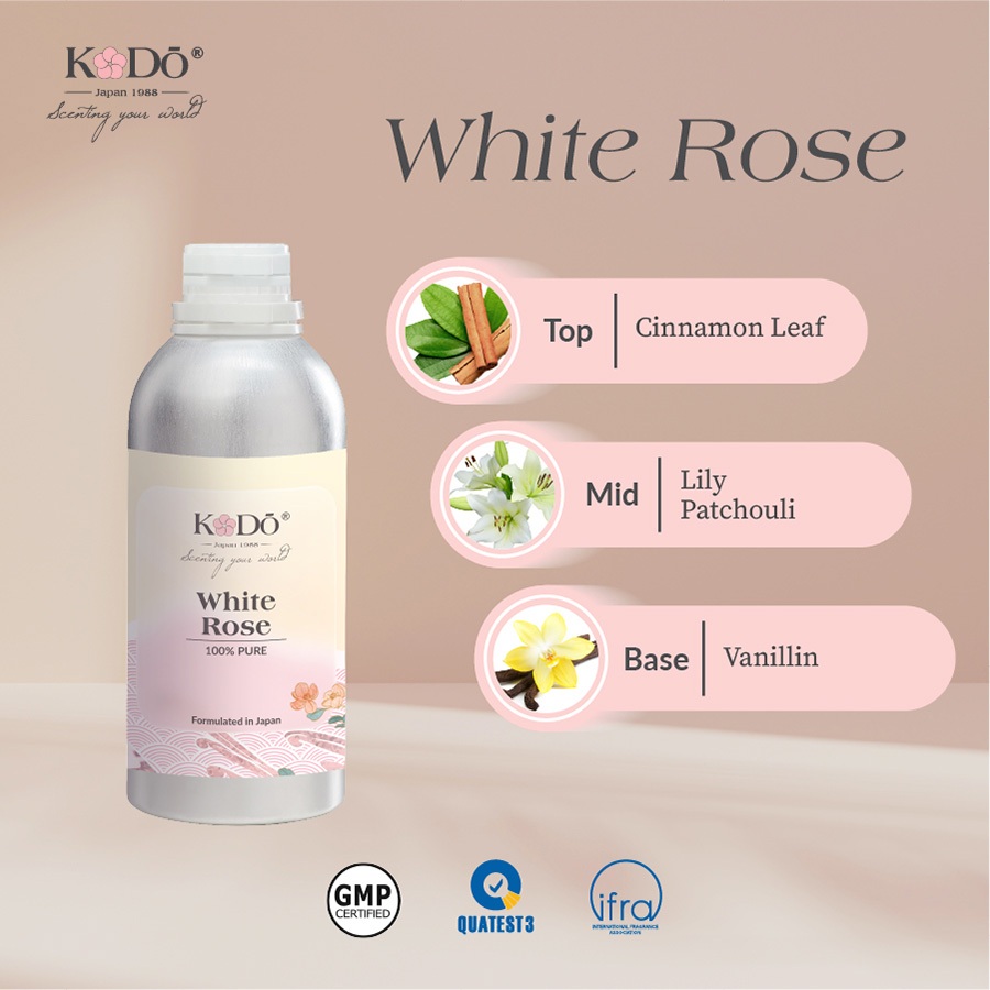 KODO - White Rose - Hương Hoa Hồng - Tinh Dầu Nước Hoa Nguyên Chất - Classic 10ml/50ml/100ml QUATEST3 tested