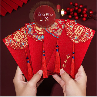 Bao Lì xì đỏ thiệp cưới tráp tết giáp thìn 2024 bao lì xì đám cưới lì xì tết 2024 mã B