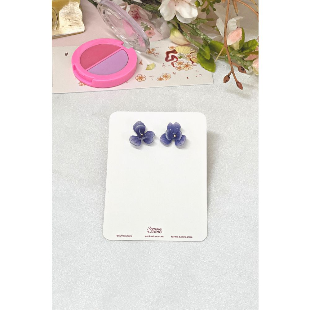 Sumire Store Hoa tai NK-073 hoa thủy tiên tím xanh nhụy vàng