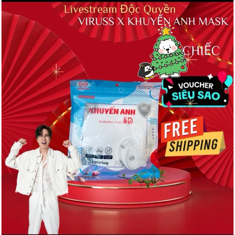 Thùng 500c KHẨU TRANG 5D chống bụi, chống tia UV thoải mái, tiện lợi