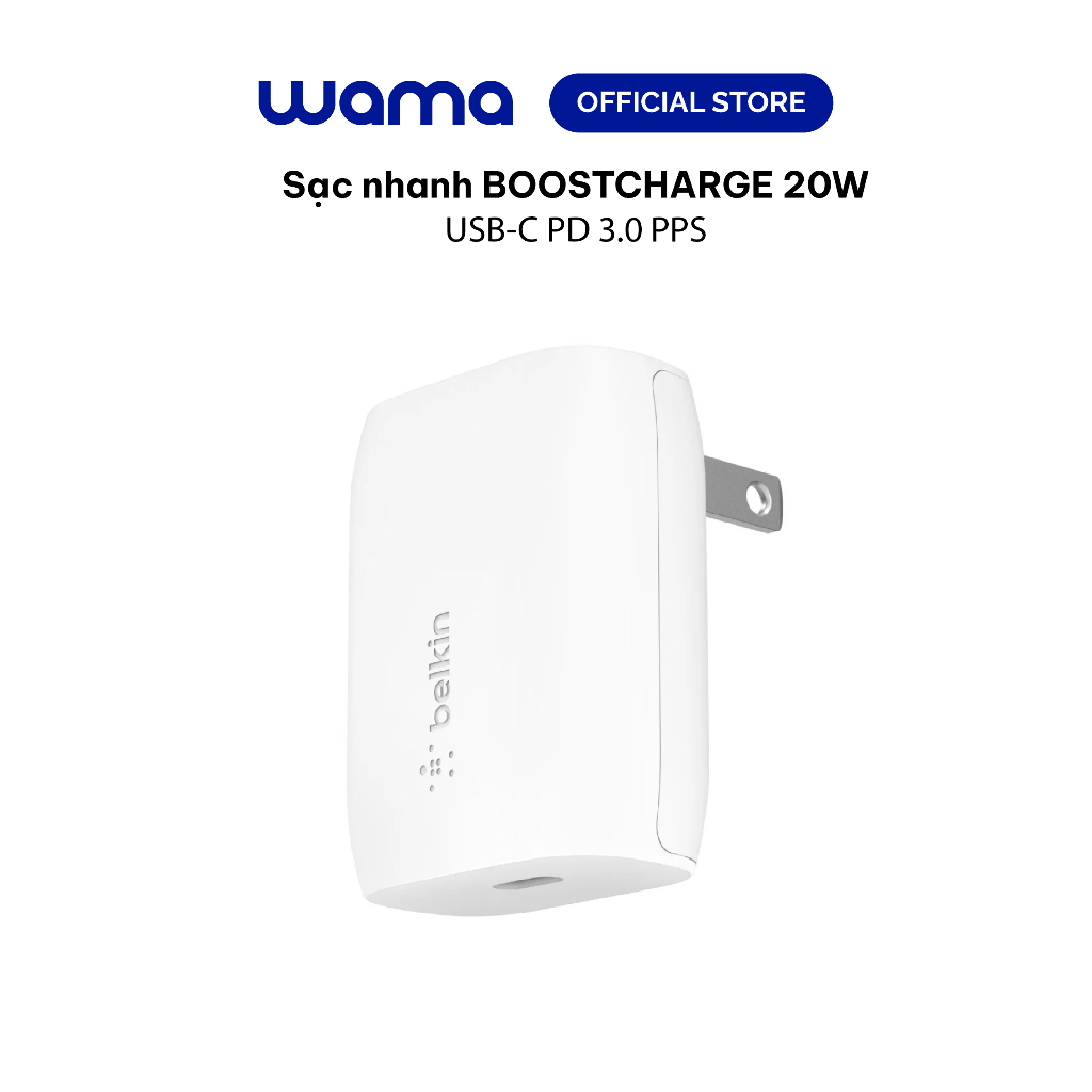 Sạc BOOST↑CHARGE Belkin 20W USB C PD - Hàng chính hãng - Bảo hành 2 năm