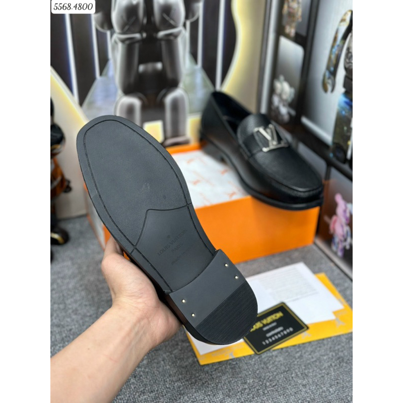 Giày Loafer LV da sần đế phíp khâu chỉ chắc chắn tăng cao 4cm