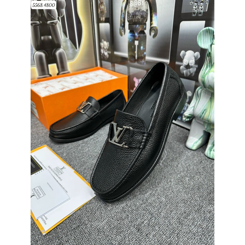Giày Loafer LV da sần đế phíp khâu chỉ chắc chắn tăng cao 4cm