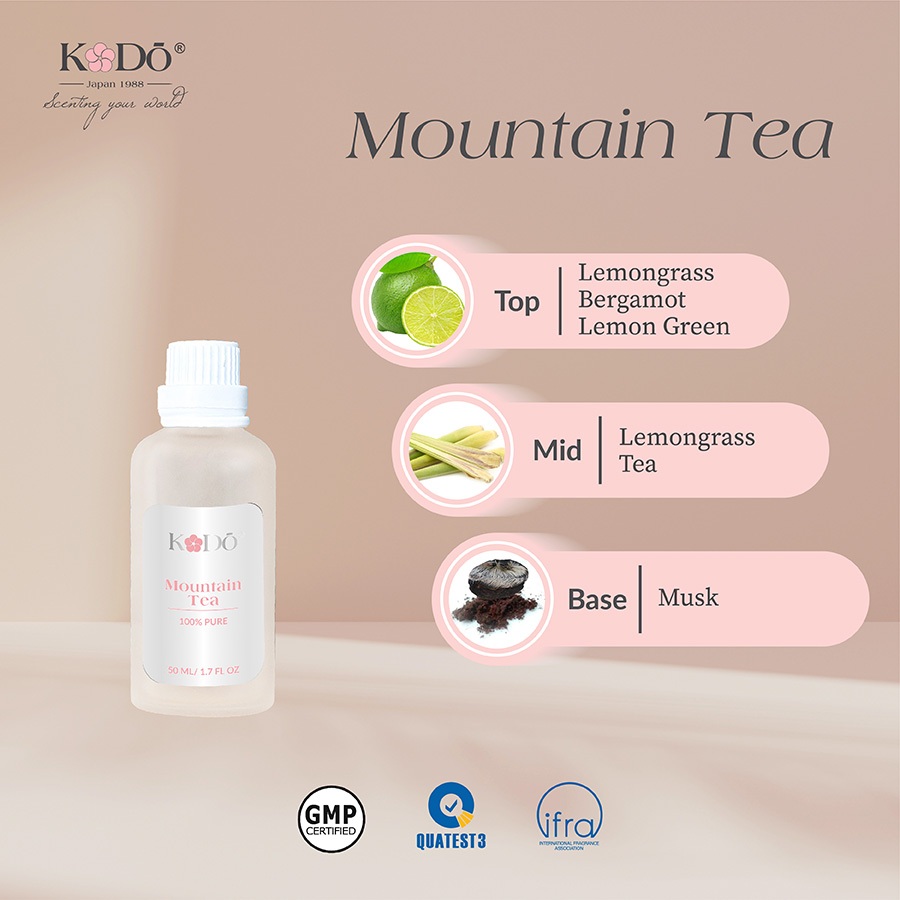 KODO - Mountain Tea - Hương trà cam sả - Tinh Dầu Nước Hoa Nguyên Chất - 10ml/50ml/100ml - QUATEST3 tested