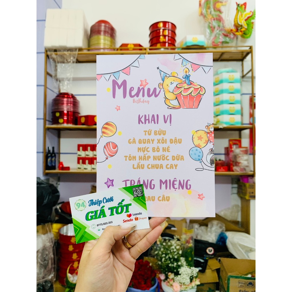 MENU TIỆC THÔI NÔI, TIỆC CƯỚI, SINH NHẬT, TÂN GIA
