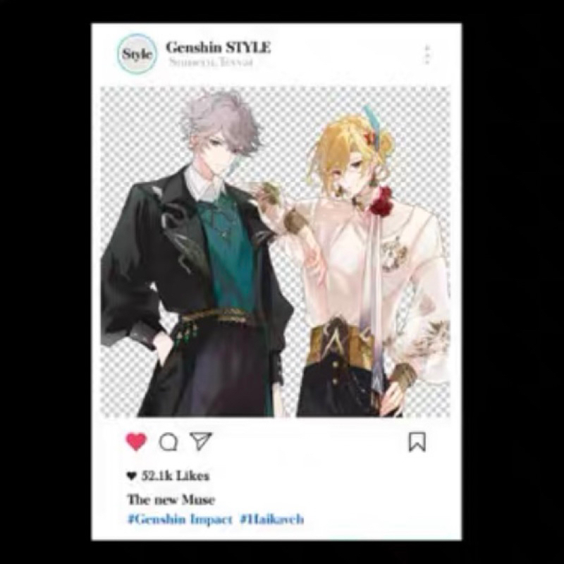 Card instagram Genshin Impact couple HaiKaveh Alhaitham Kaveh Style hàng artist có bản quyền