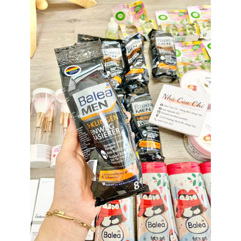 Set 8 dao cạo râu loại 3 lưỡi Balea Men - Hàng Đức
