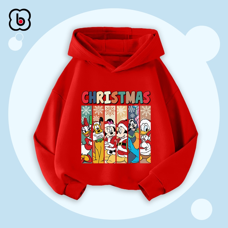 Áo hoodie cho bé Merry Chistmas 2024 trang phục hóa trang Noel áo nỉ cho bé có mũ in hình độc đáo