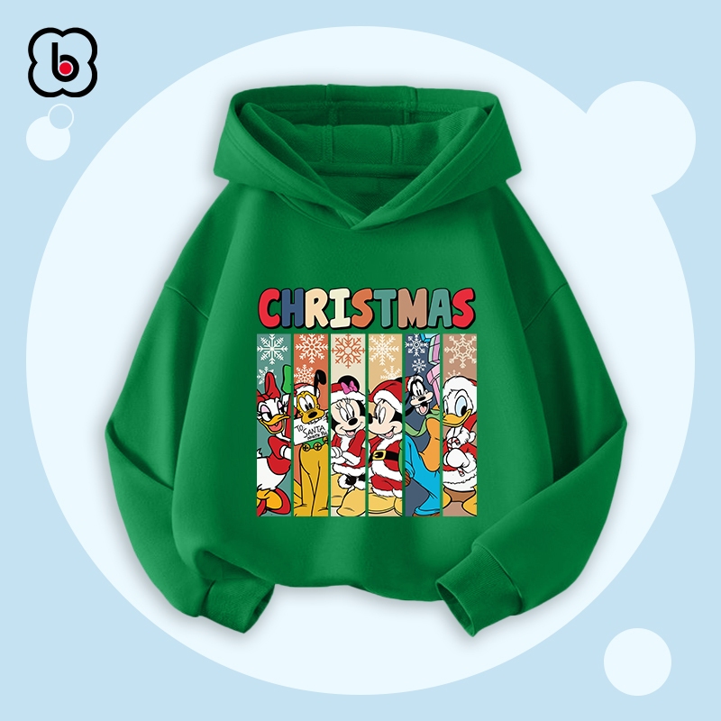 Áo hoodie cho bé Merry Chistmas 2024 trang phục hóa trang Noel áo nỉ cho bé có mũ in hình độc đáo