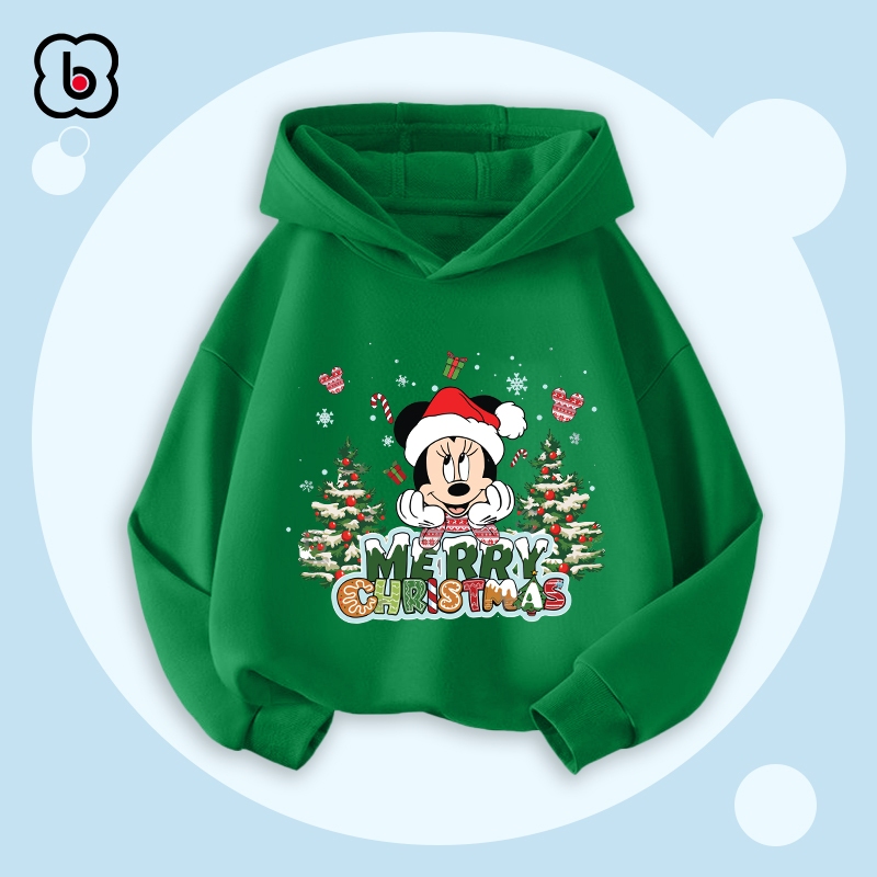 Áo hoodie cho bé Merry Chistmas 2024 trang phục hóa trang Noel áo nỉ cho bé có mũ in hình độc đáo