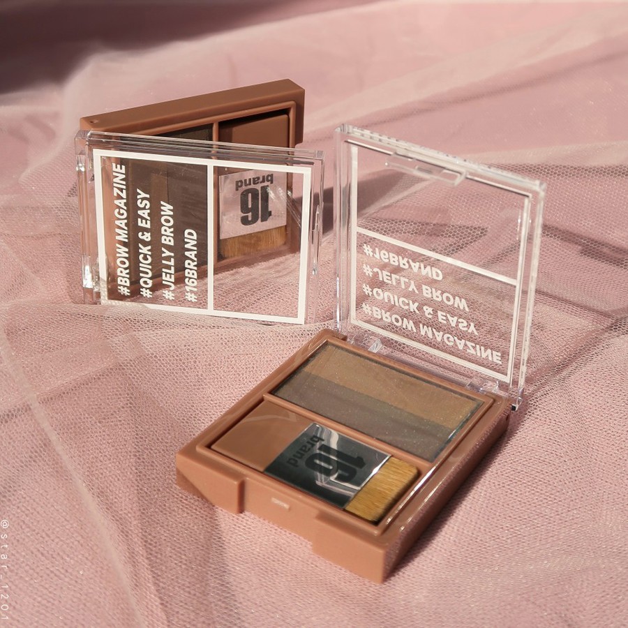 Bột Tán Chân Mày Sixteen Brand 16 Brow Magazine 3.6g Màu 02 Nâu Caramel