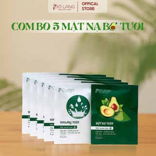 Combo mua 5 bộ mặt nạ bơ tươi Pơ Lang , tái tạo , cấp ẩm , dưỡng sáng , trẻ hoá làn da