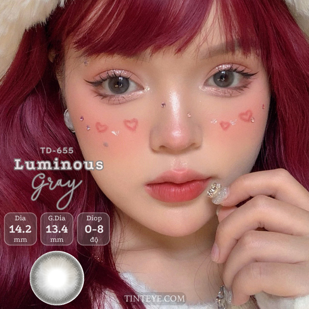 Kính áp tròng TINTEYE luminous gray TD-655 0 - 5 độ