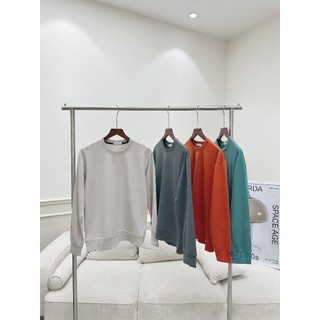  Áo Nỉ Nam UMA OFFICIAL Trơn Basic Chất Liệu Nỉ Da Cá Co Giãn Siêu Mềm Mỏng Ấm Cổ Tròn Dài Tay AO35 