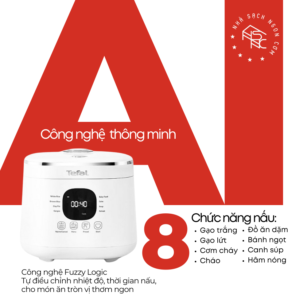 Nồi cơm điện tử Tefal Rice Mate Mini 0.7L RK515168