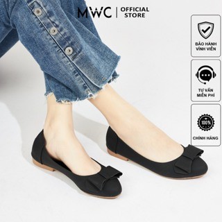Giày búp bê mwc 2303 - giày búp bê đính nơ chất liệu da êm mềm ôm dáng chân