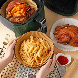 Vỉ 50 Miếng Giấy Lót Nồi Chiên Không Dầù (Loại Túi) - Khay Giấy Nến Vàng Nồi Chiên, Lò Vi Sóng