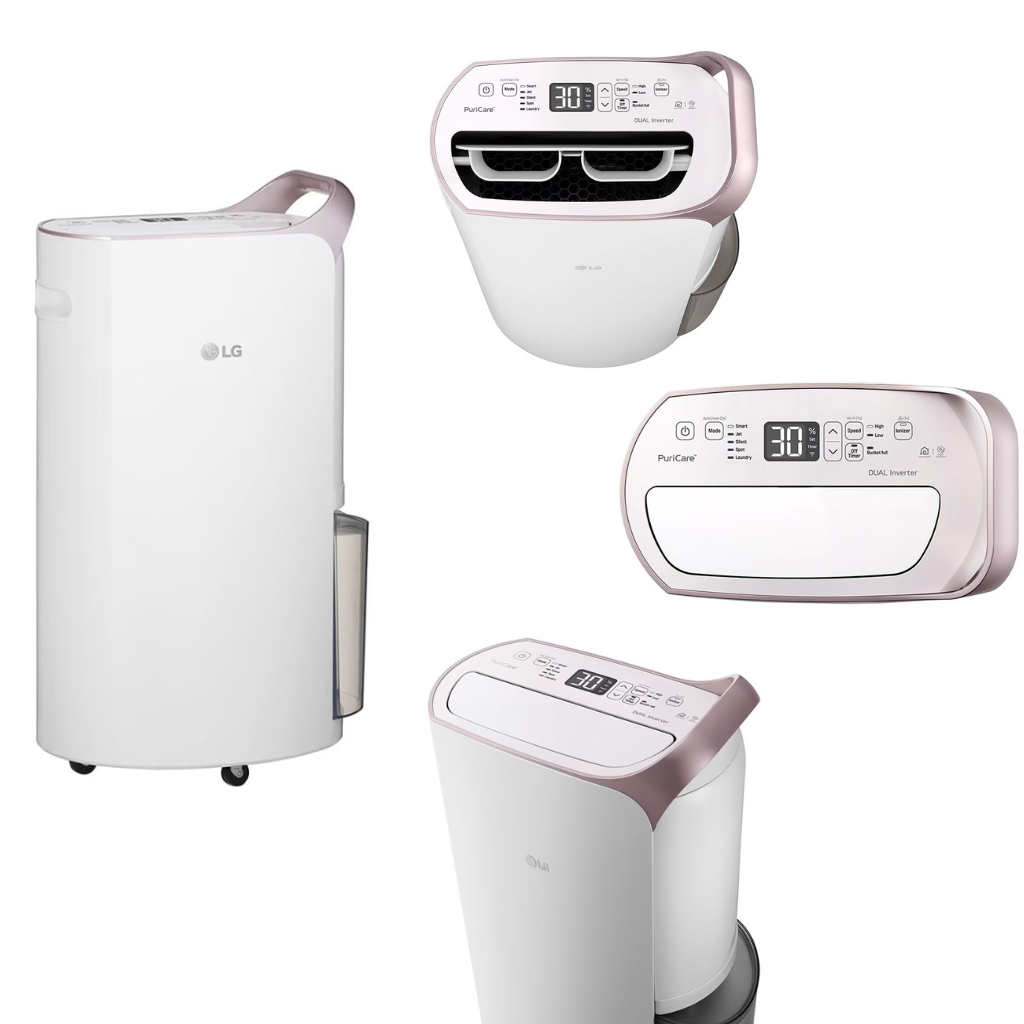 Máy hút ẩm LG Dual Inverter 19L màu trắng | Máy lọc không khí và hút ẩm MD19GQGE0 công nghệ diệt khuẩn UVnano | BH 1năm