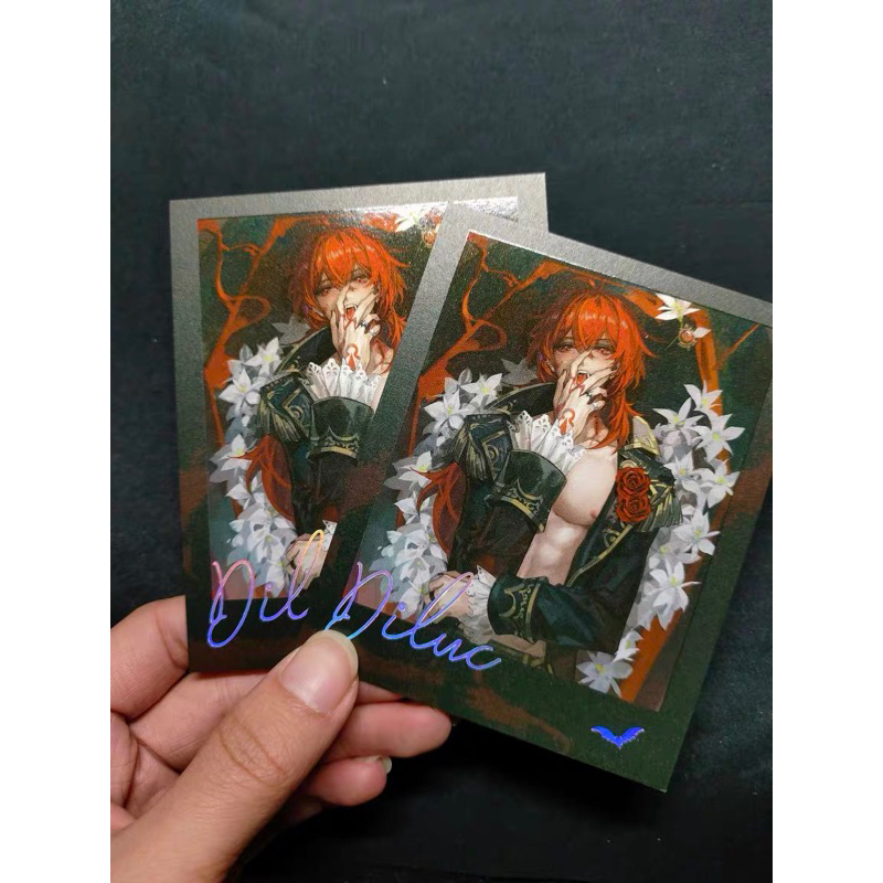 Card bo góc pola Genshin Impact Diluc Mộ Sắc hàng artist có bản quyền