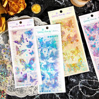 Bộ 2 sticker hình hồ điệp lấp lánh