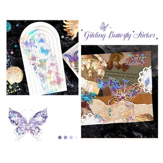 Bộ 2 sticker hình hồ điệp lấp lánh