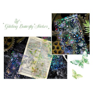 Bộ 2 sticker hình hồ điệp lấp lánh