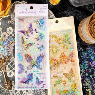 Bộ 2 sticker hình hồ điệp lấp lánh