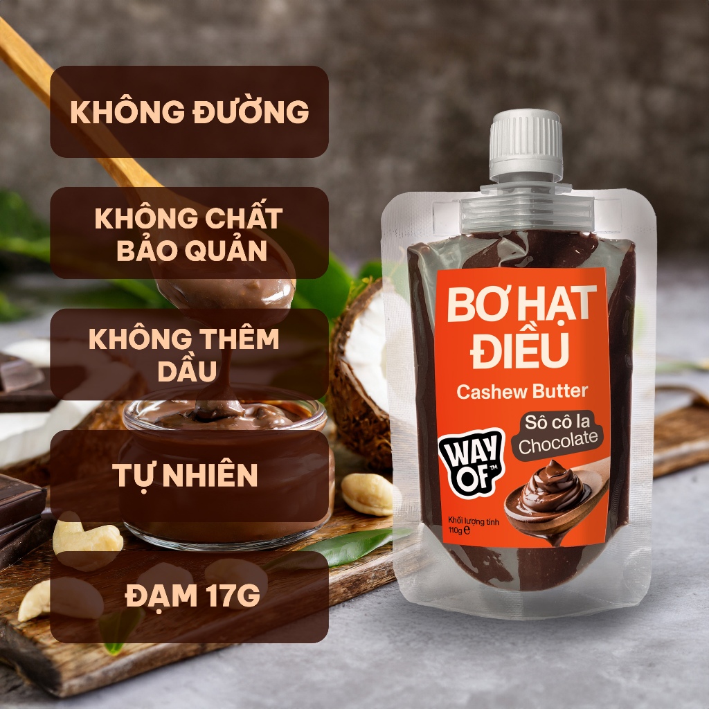Không đường | Bơ hạt điều Sô-cô-la / Cashew Chocolate butter 120g
