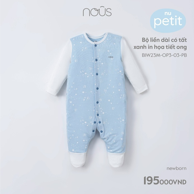 Body NOUS có tất sơ sinh, chất liệu PETIT