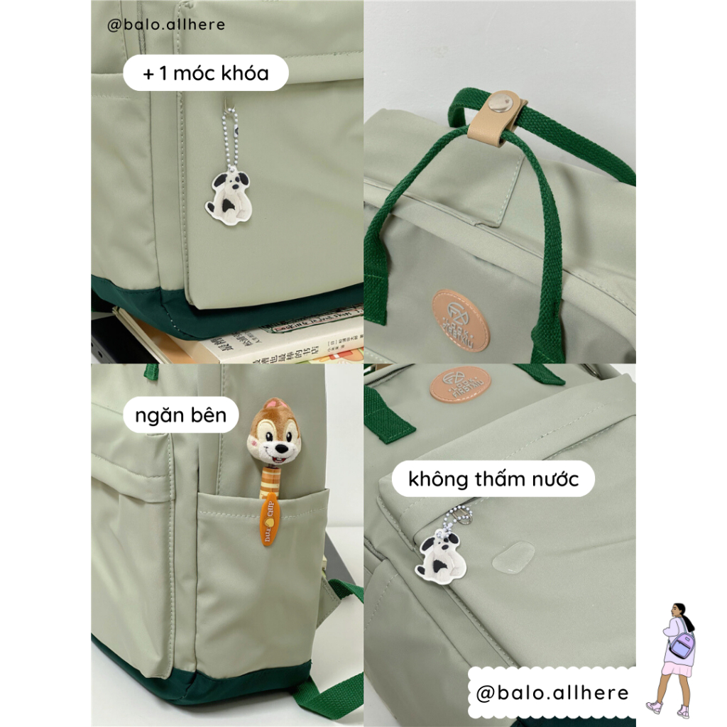 Balo Cặp Sách Nam Nữ Basic Chống Nước