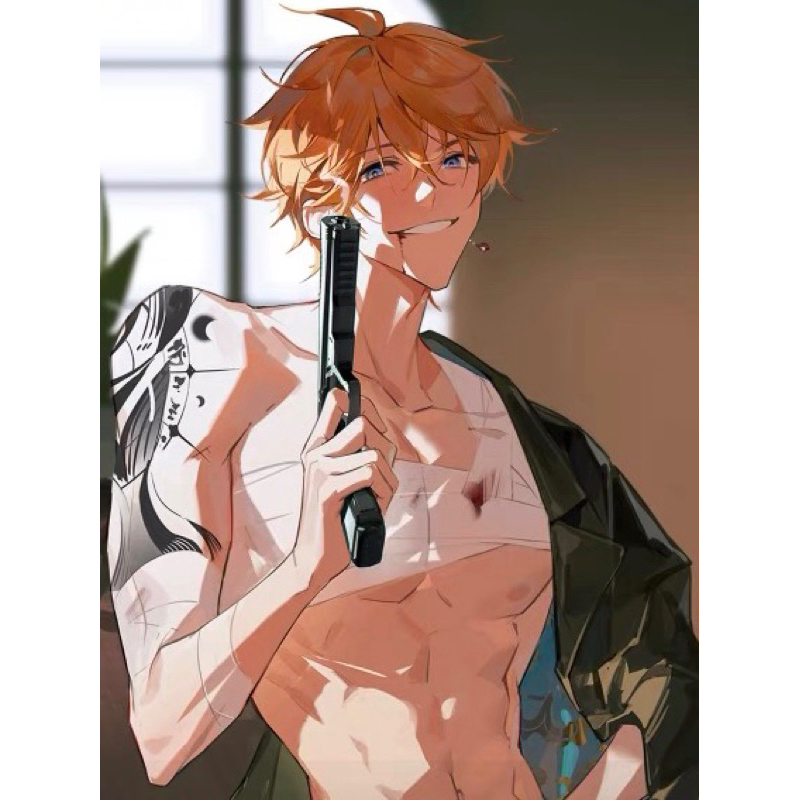 Card bo góc pola Genshin Impact Childe Zhongli Black hàng artist có bản quyền