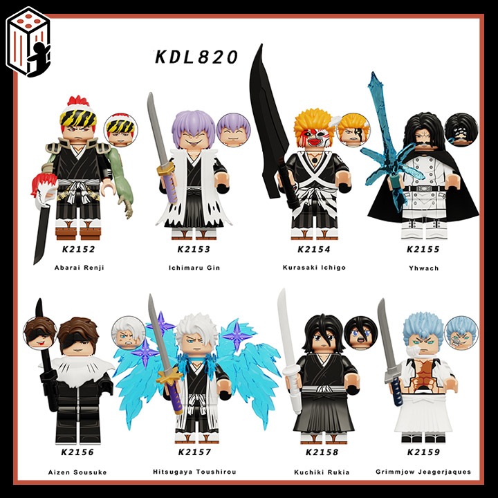 Bleach Đồ Chơi Lắp Ráp Anime Zaraki Kenpachi Kurosaki Ichigo Minifigure Mô hình Nhân vật Sứ Giả Thần Chết WM6164